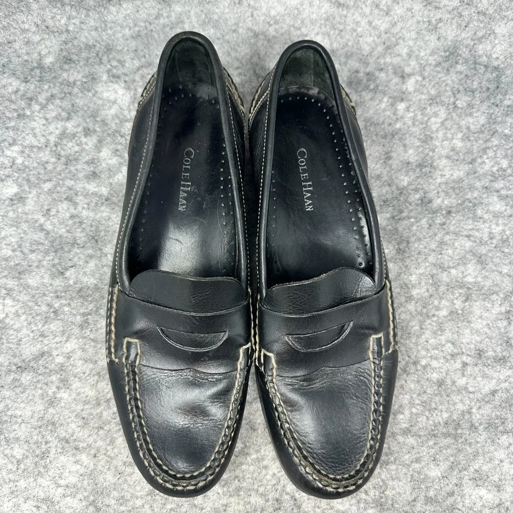 Cole Haan Douglas Leather Penny Loafers Mens Dress Shoes Sz 12M Classic Black